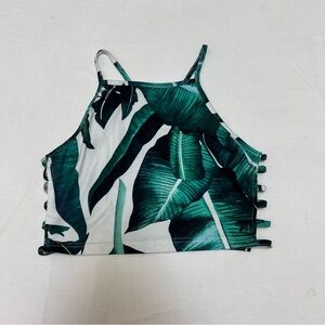 Tropical Leaf Print Women's Tank